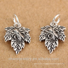 SEF101 925 bijoux en argent sterling bijoux en argent thaïlandais petites feuilles feuille pendentif en cristal accessoire